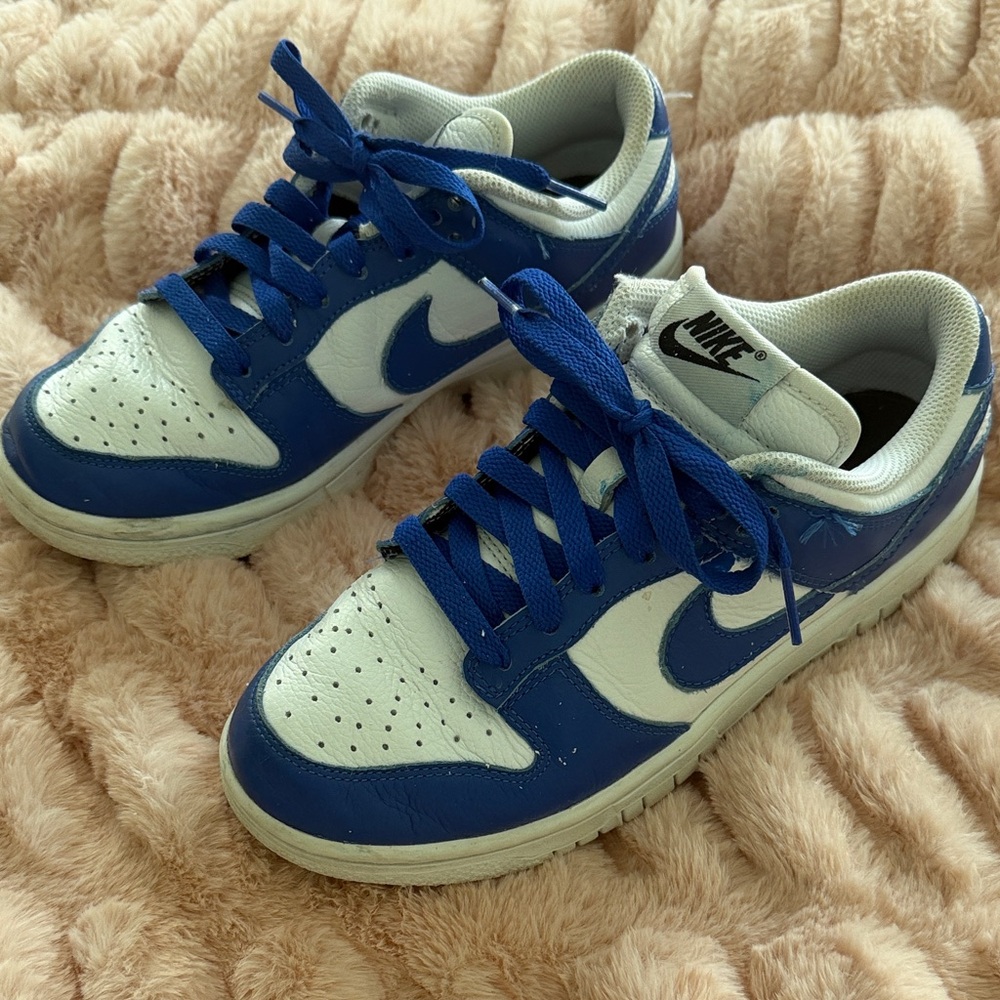 Nike Low-Top Sneakers in White and Royal Blue